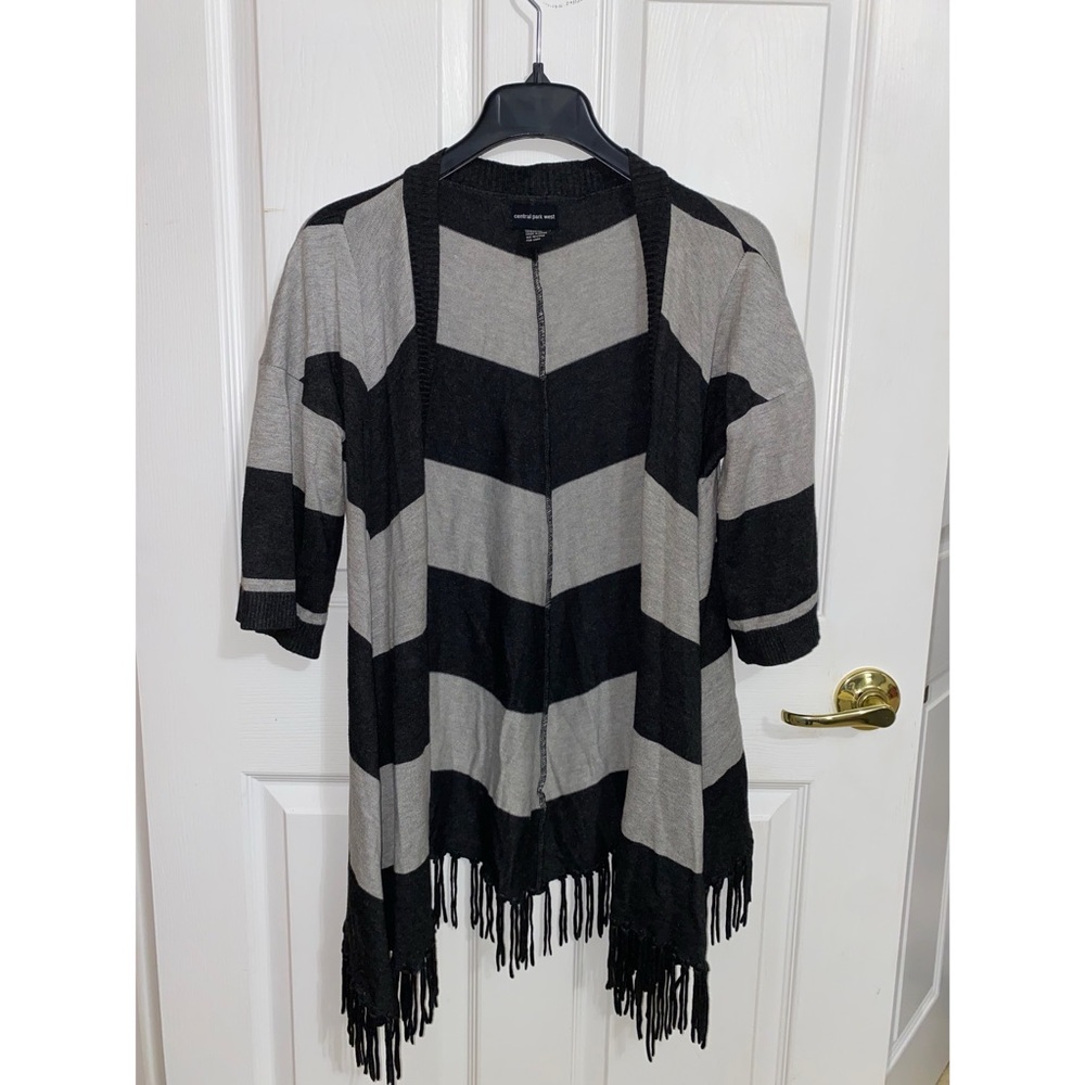 Black and Gray Striped Shawl